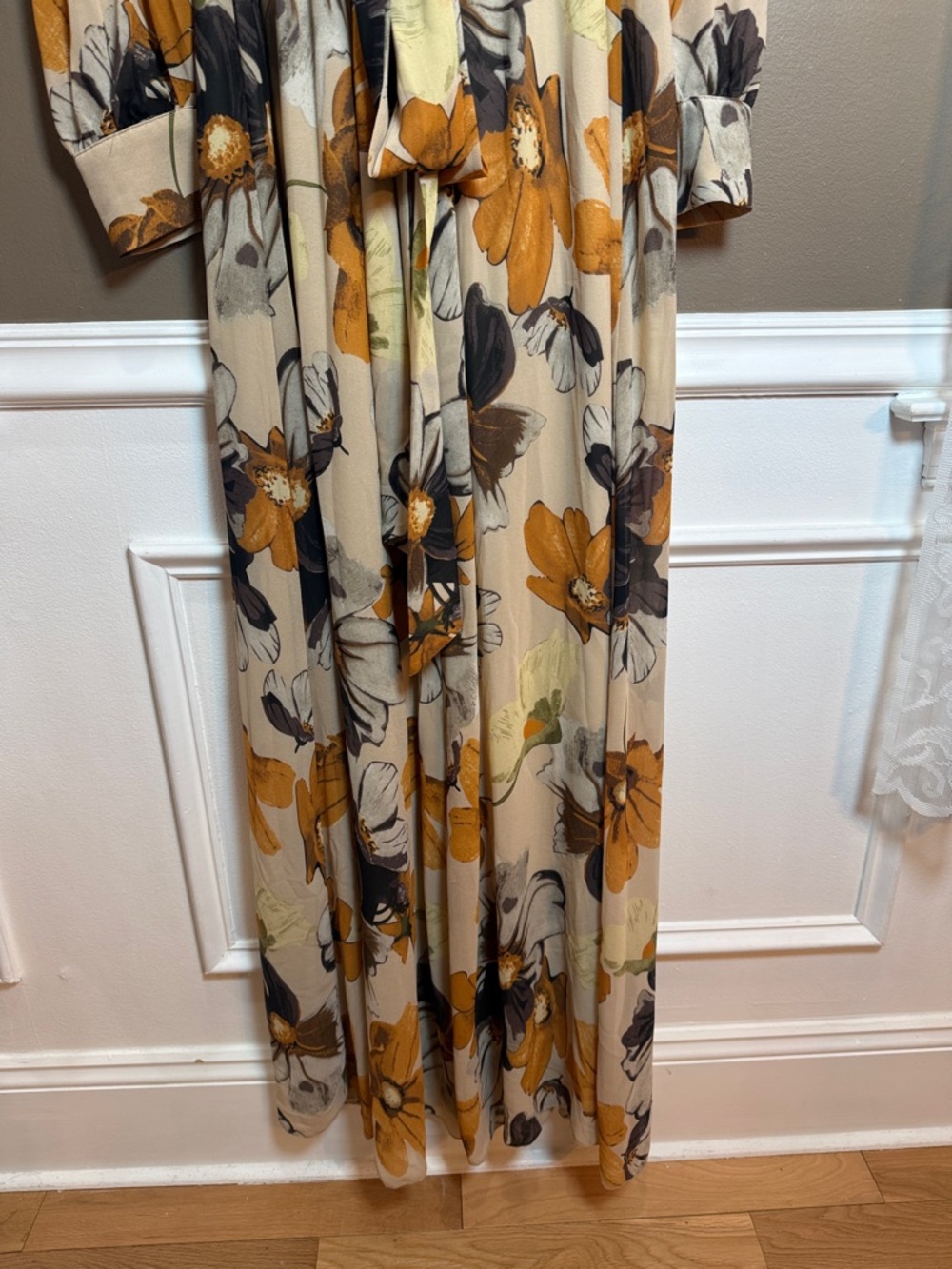 Baltic Born Floral Maxi Wrap Dress XL Boho Long Sleeve Gown NWT Flawed - Picture 7 of 11